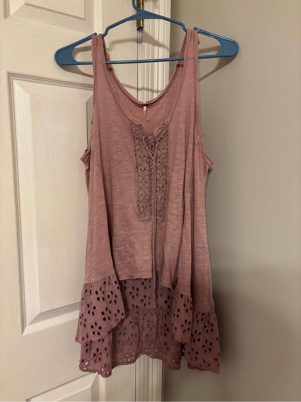 Free People Mauve Olivia Peplum Tank Size M